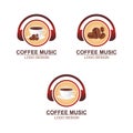 Coffee with music logo concept Royalty Free Stock Photo