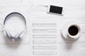 coffee music objects. High quality photo