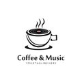 Coffee music vector creative logo template