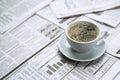 Coffee newspaper , business Royalty Free Stock Photo