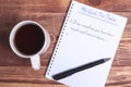 Coffee notebook list goals