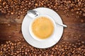 Coffee old oak background Royalty Free Stock Photo