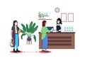 Coffee ordering flat color vector faceless character
