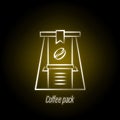 coffee pack hand draw neon icon. Element of coffee illustration icon. Signs and symbols can be used for web, logo, mobile app, UI Royalty Free Stock Photo