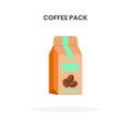 Coffee Pack icon flat.