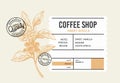 Coffee package with text and coffee branch