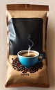 coffee packaging design with coffee beans and coffee cup 4