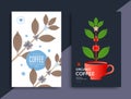 Coffee Packaging design. Cover for menu cafe.