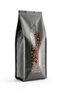 Coffee packaging side gusset bag made of plastic metalized material with creative futuristic design variations Royalty Free Stock Photo