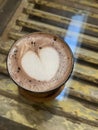 coffee painting with heart image