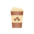 Coffee in paper cup. Vector illustration in flat design. Royalty Free Stock Photo