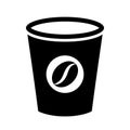 Coffee paper cup vector icon