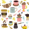 Coffee And Pastry Seamless Pattern