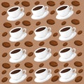 Coffee pattern, coffee beans pattern, seamless pattern with coffee beans for coffee shop Web site page and mobile app design Vecto