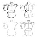 Coffee Percolator clip art hand drawn vector element