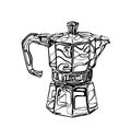 Coffee Percolator clip art hand drawn vector element
