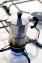 Coffee percolator on a hotplate Royalty Free Stock Photo