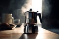 Coffee percolator pot. Generate Ai Royalty Free Stock Photo