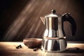 Coffee percolator pot hot cup. Generate Ai Royalty Free Stock Photo