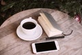 Coffee phone notebook office still life Royalty Free Stock Photo