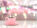 Coffee pink cup love concept