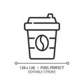 Coffee pixel perfect linear icon