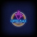 Coffee Place Neon Signs Style Text Vector Royalty Free Stock Photo