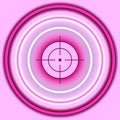 Bright pink neon circles shooting gun target background Royalty Free Stock Photo