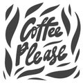 Coffee please. Hand drawn lettering logo for social media content