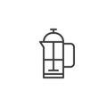 Coffee plunger line icon