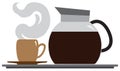 Flat Vector Coffee Pot and Cup