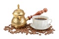Coffee pot and cup of coffee Royalty Free Stock Photo