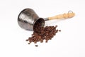 Coffee pot ground coffee grains