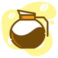 Coffee pot jar in mbe style, vector illustration