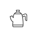 Coffee pot, kettle line icon