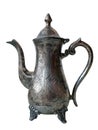 coffee pot old antique silver ware isolated Royalty Free Stock Photo