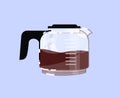 Coffee pot semi flat RGB color vector illustration