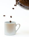 Coffee pouring into a cup Royalty Free Stock Photo