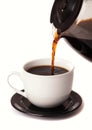 Coffee pouring into cup Royalty Free Stock Photo