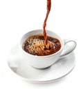 Coffee pouring into cup Royalty Free Stock Photo