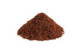 Coffee powder ground coffee beans isolated on the white background Royalty Free Stock Photo