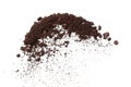 Coffee powder mix bean fly explosion, Coffee crushed mix seed float explode, abstract cloud fly. Coffee dust powder bean splash Royalty Free Stock Photo