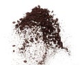 Coffee powder mix bean fly explosion, Coffee crushed mix seed float explode, abstract cloud fly. Coffee dust powder bean splash Royalty Free Stock Photo