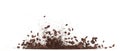 Coffee powder mix bean fly explosion, Coffee crushed mix seed float explode, abstract cloud fly. Coffee dust powder bean splash Royalty Free Stock Photo