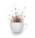 Coffee powder spilled out from cup Royalty Free Stock Photo