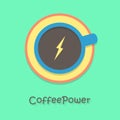 Coffee power with blue cup