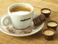 Coffee and pralines Royalty Free Stock Photo