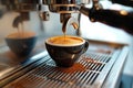 Coffee precision Little espresso cup in the steel machine