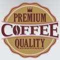 Coffee premium quality retro label, vector illustration