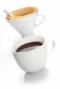 Coffee prepared with a portable filter Royalty Free Stock Photo